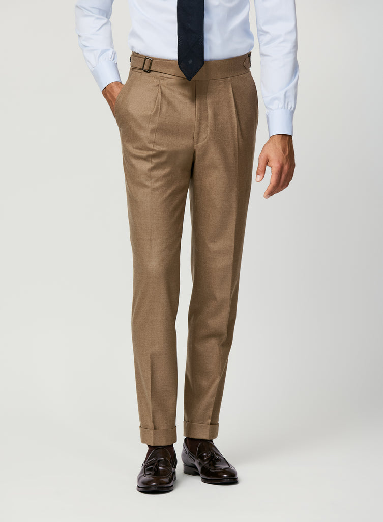 Loro Piana JERSELY Soft Caramel Stretch Brushed Wool Twill