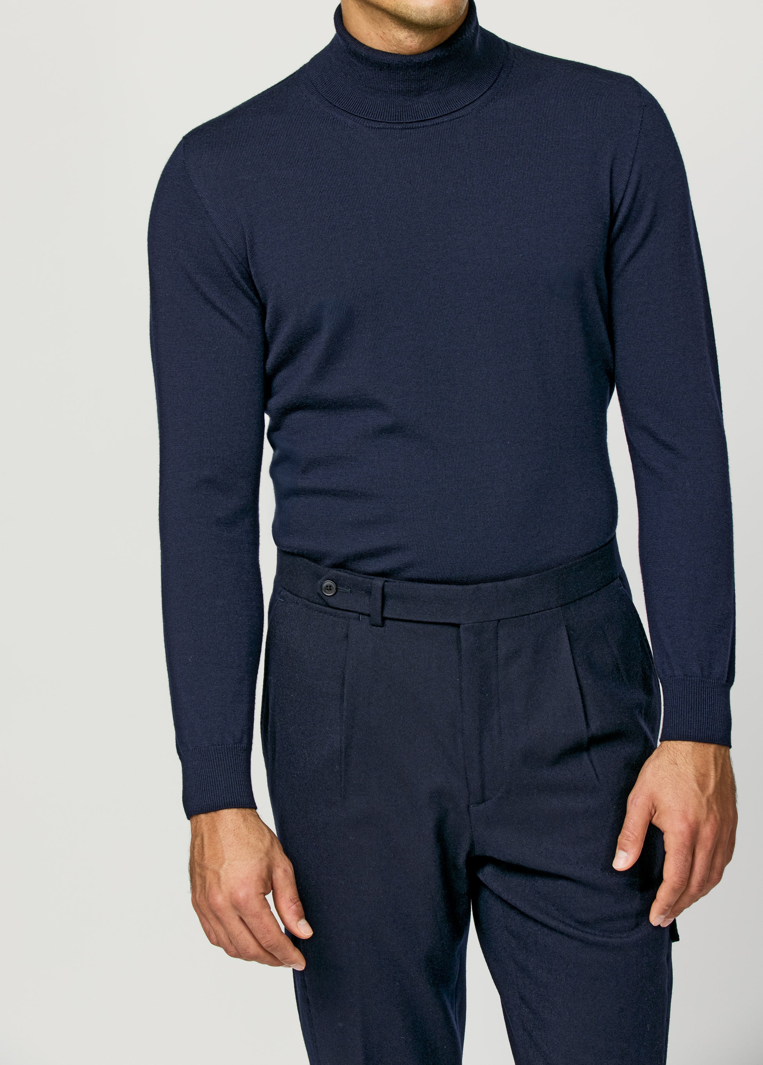 Cariaggi Navy Blue Cashmere & Silk