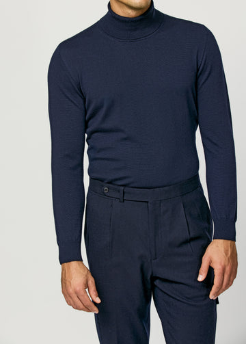 Cariaggi Navy Blue Cashmere & Silk