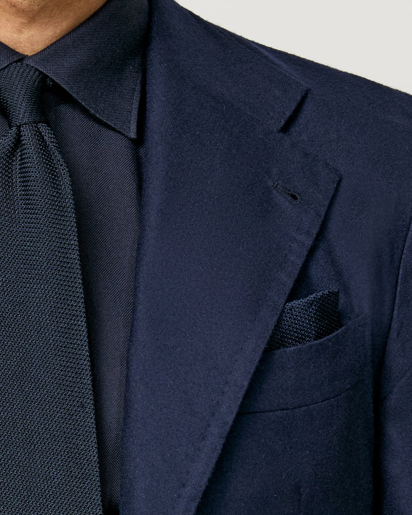 Midnight Blue Pure Silk Grenadine Tie