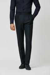 Carlo Barbera Midnight Blue Stretch Wool Blend Twill