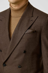 JERSELY Dark Caramel Stretch Brushed Merino Wool Twill