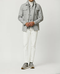 Loro Piana Light Grey Merino Wool Stretch Flannel