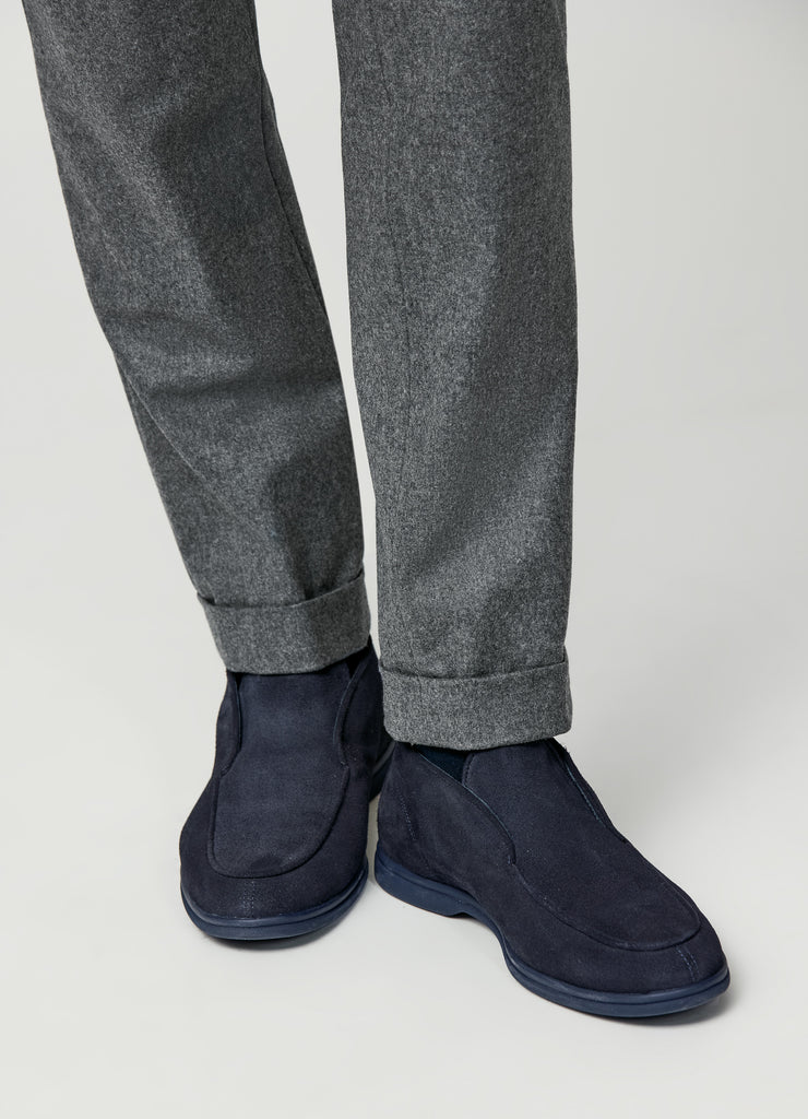 Barberis Canonico Heathered Grey Flannel S120 Merino Wool with Natural Stretch