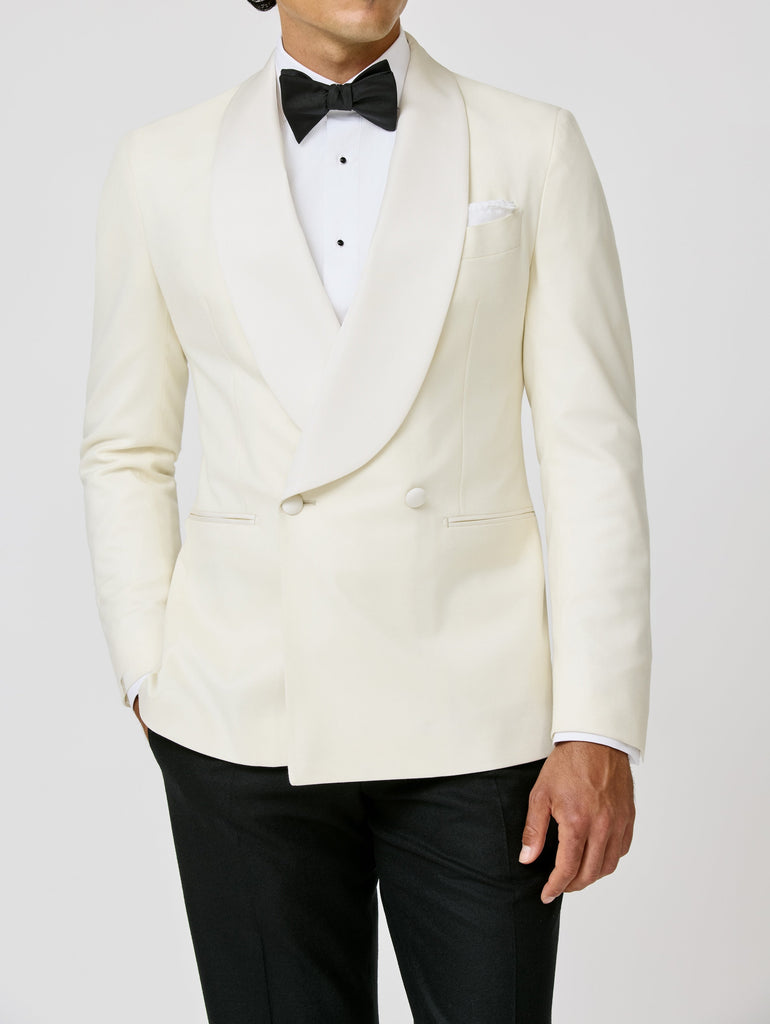 Trousers Barberis Canonico Off White Flannel S120 Merino Wool with Natural Stretch