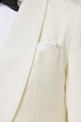 Trousers Barberis Canonico Off White Flannel S120 Merino Wool with Natural Stretch