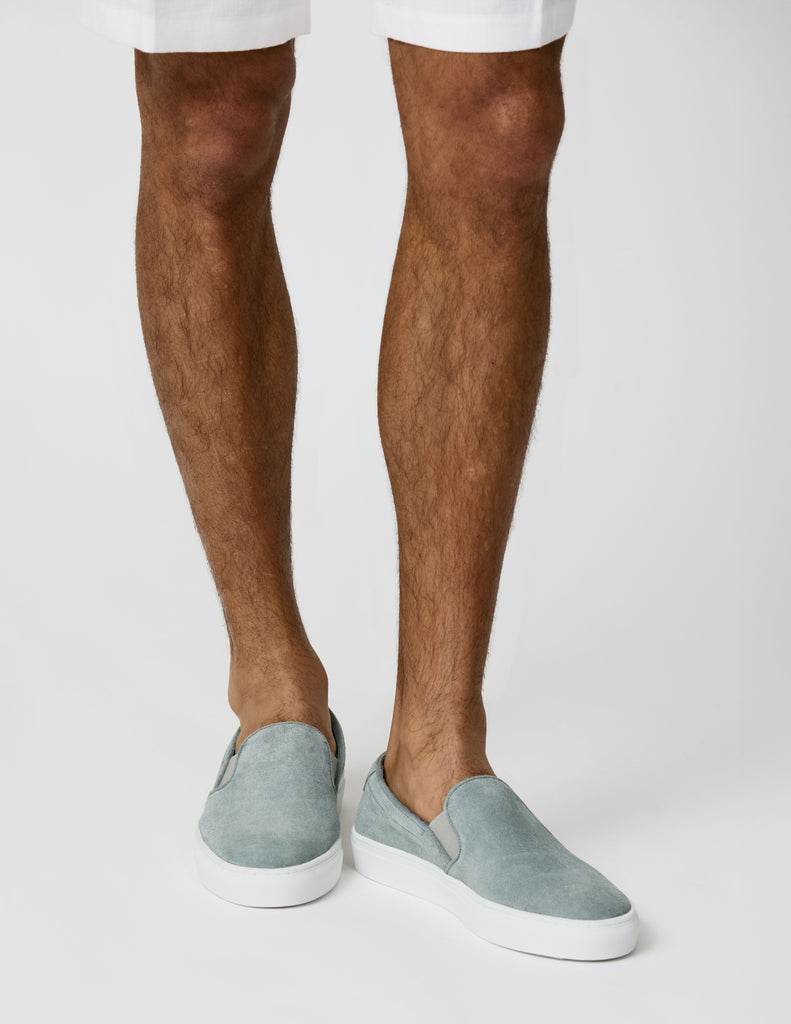 Slip On Sneakers Light Denim Blue Suede