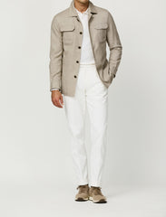 Carlo Barbera Oatmeal Wool, Lyocell & Cashmere Soft Stretch Twill
