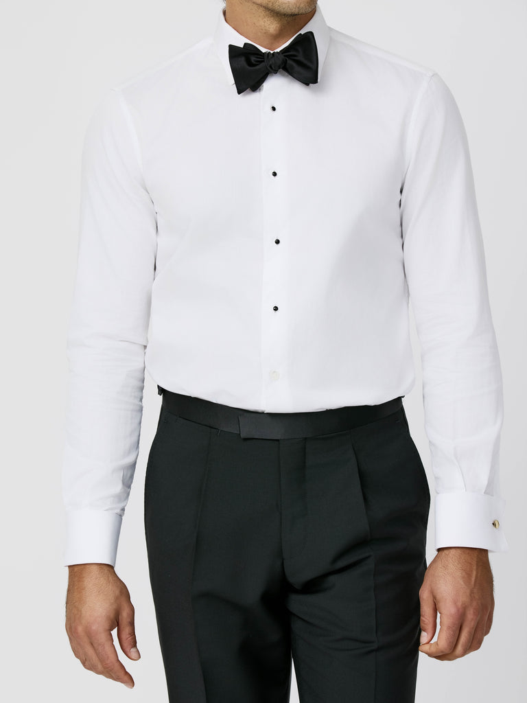 Thomas Mason Dobby White Plain Two Ply Egyptian Cotton