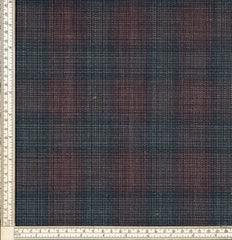 SUMMERTIME Blue & Burgundy Checked Wool (49%), Silk (30%) & Linen (21%)