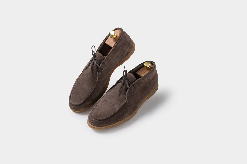 City Loafer Low Top with Laces Suede Chocolate Brown