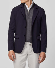 Olmetex Midnight Blue Stretch Bonded Water-Repellent Technical Lightweight Informal Jacket