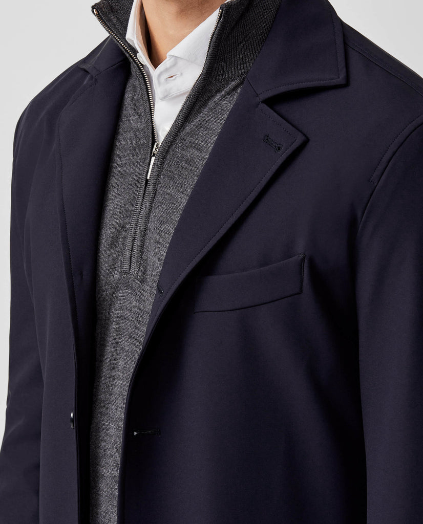 Olmetex Midnight Blue Stretch Bonded Water-Repellent Technical Lightweight Informal Jacket