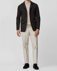 Olmetex Black Stretch Bonded Water-Repellent Technical Lightweight Informal Jacket