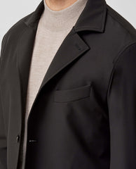 Olmetex Black Stretch Bonded Water-Repellent Technical Lightweight Informal Jacket