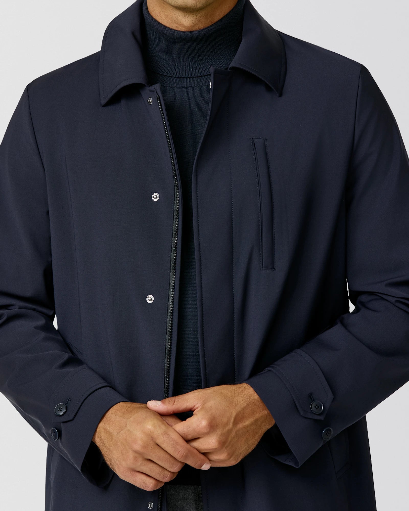 Olmetex Midnight Blue Stretch Bonded Water-Repellent Tech Wool