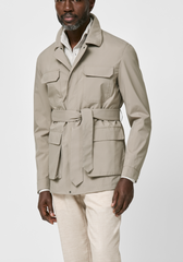 Olmetex Taupe Bonded Water-Repellent Technical Lightweight Informal Utility Jacket
