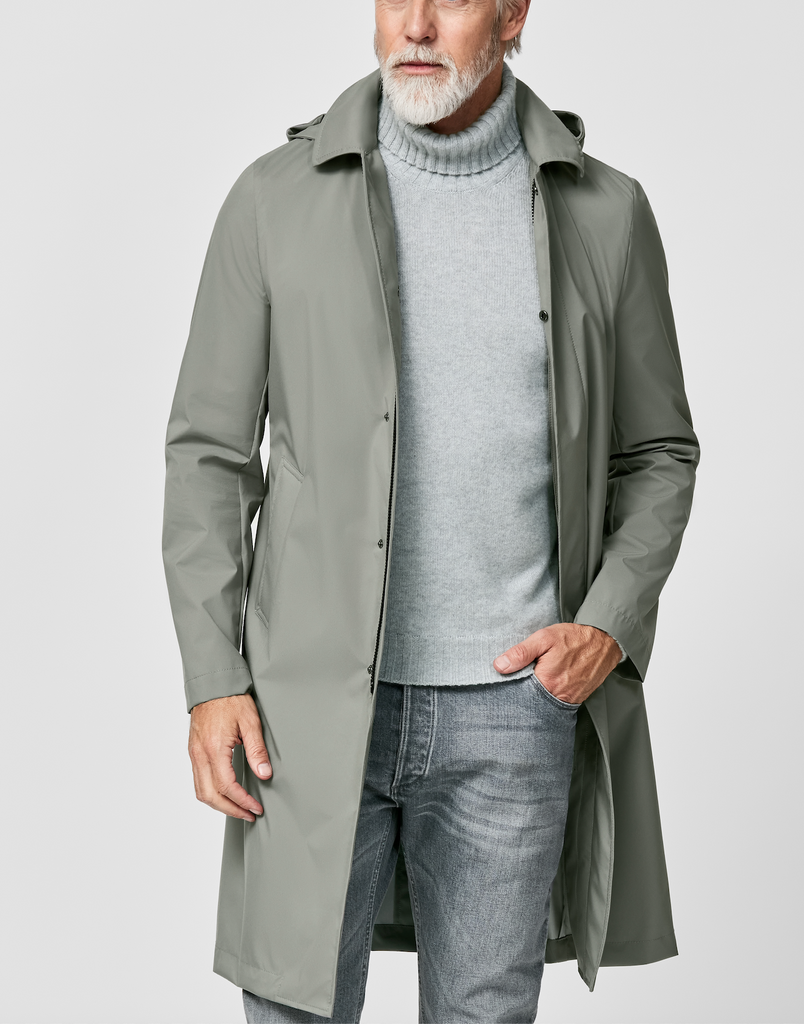 Olmetex Frost Grey Lightweight Bonded Water-Repellent Technical Windbreaker