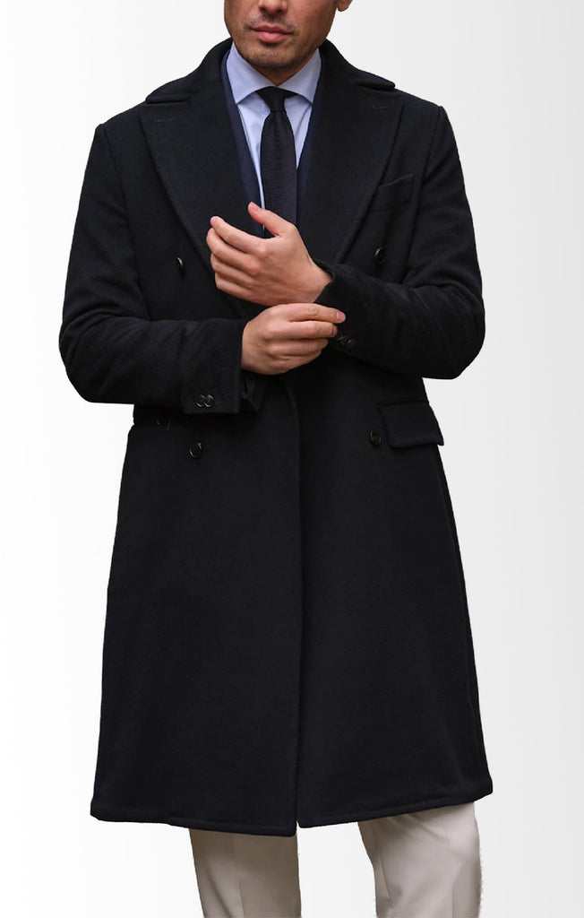 Loro Piana Dark Blue Brushed Cashmere Twill