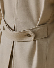 ZELANDER Ivory & Oatmeal Wool & Silk Double-Faced Flannel Martingale Overcoat