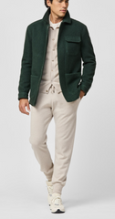 Ricciarini Bottle Green Casentino Wool Two-Way Zip Informal Jacket