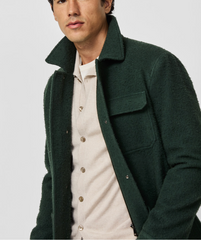Ricciarini Bottle Green Casentino Wool Two-Way Zip Informal Jacket