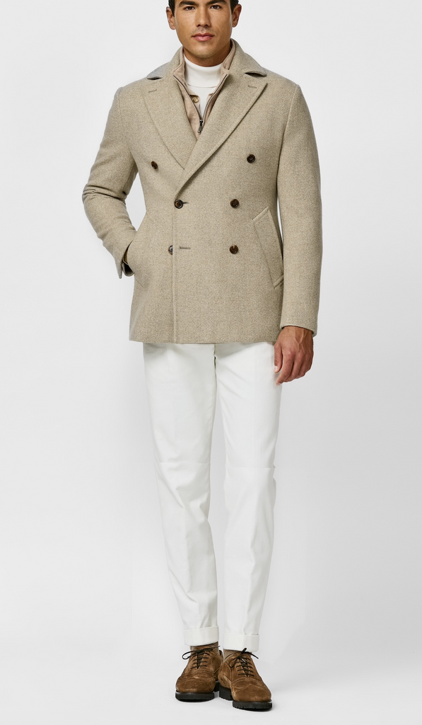 Drago Sand Mélange Wool & Cashmere Twill