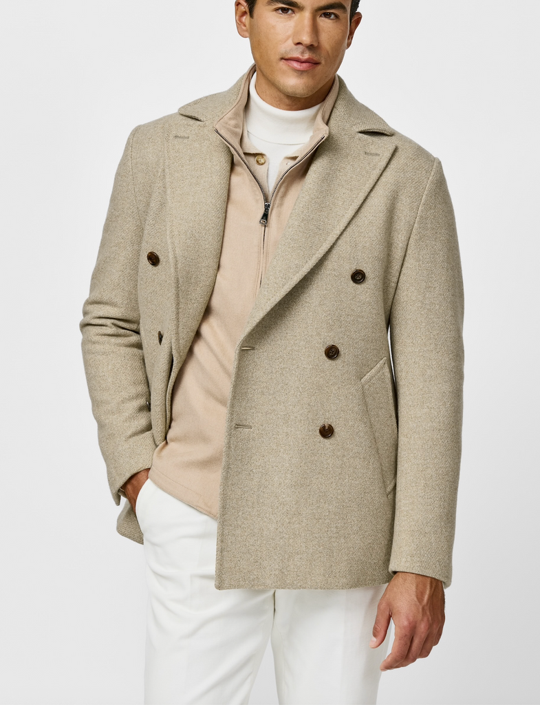 Drago Sand Mélange Wool & Cashmere Twill