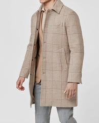 Drago Beige Wool & Cashmere with Tan Glencheck