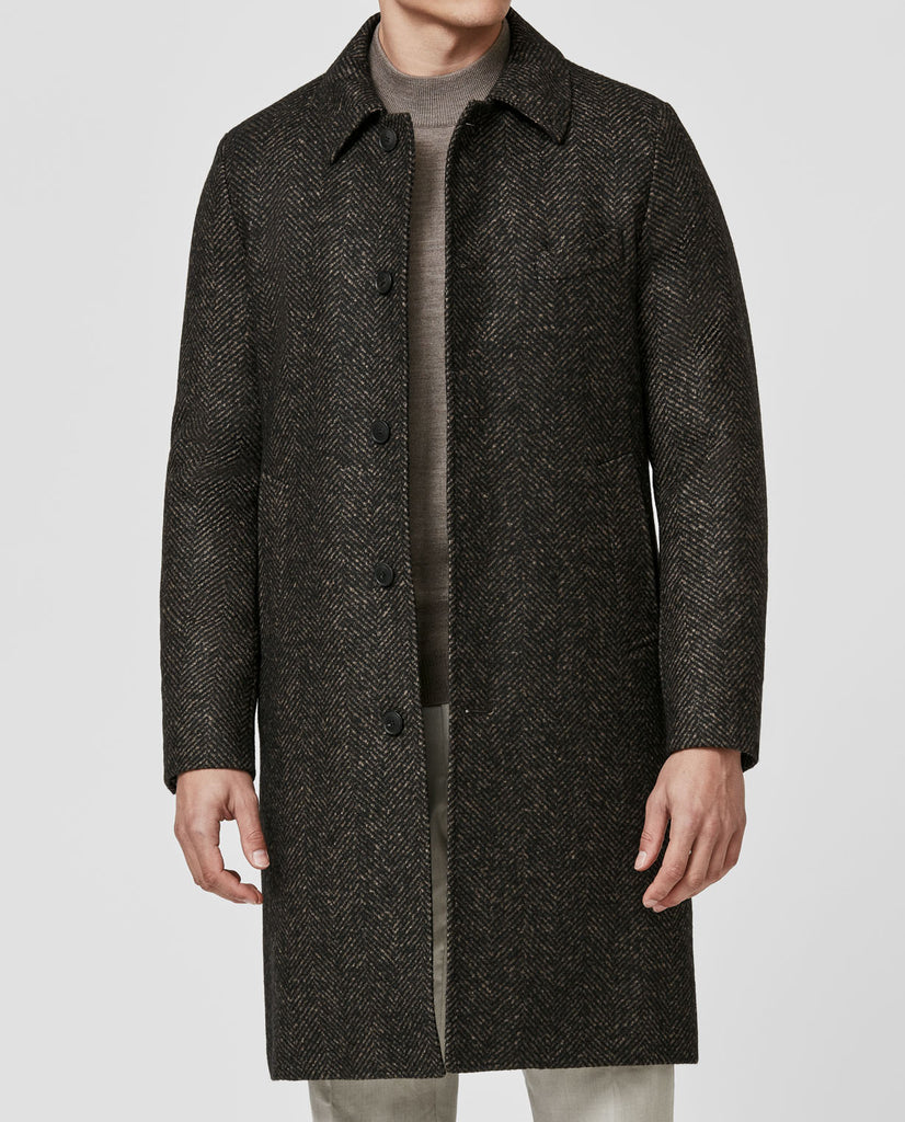 Ferla Mixed Dark Brown Felted Baby Alpaca Wool Herringbone