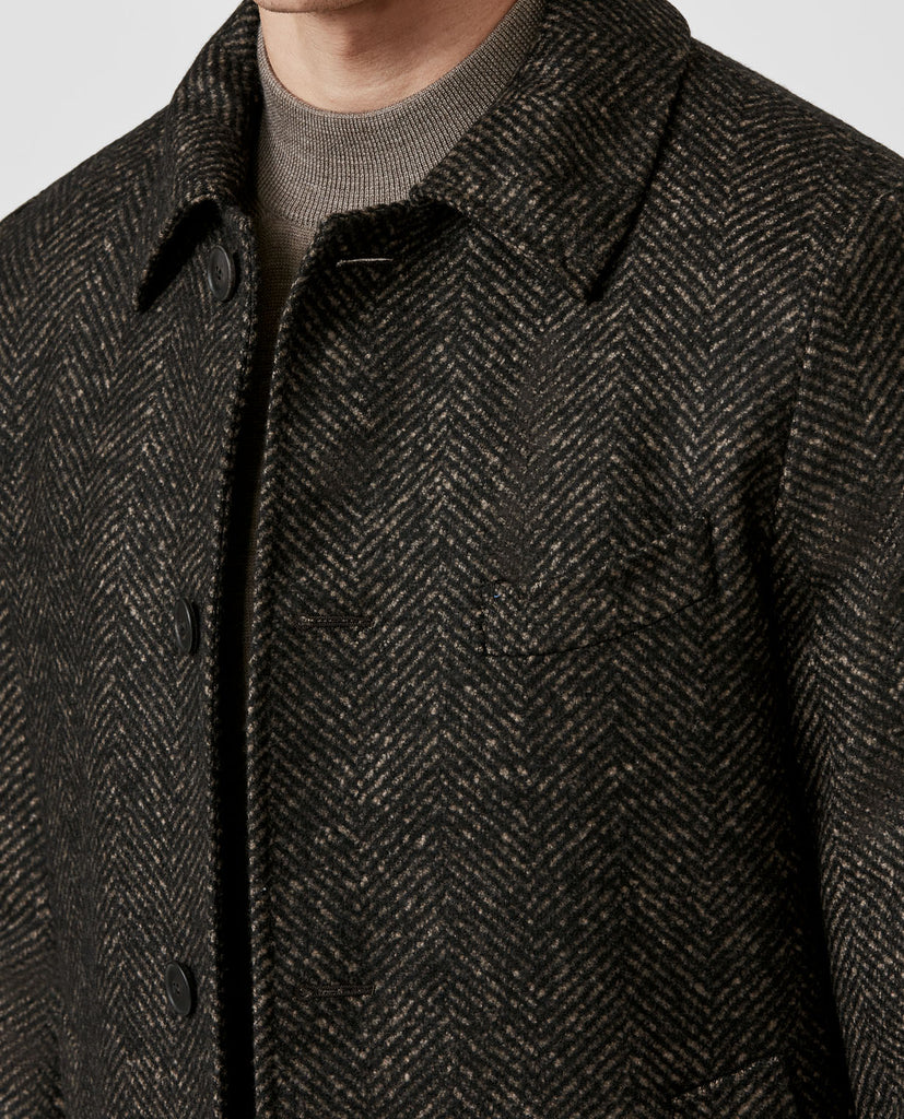 Ferla Mixed Dark Brown Felted Baby Alpaca Wool Herringbone