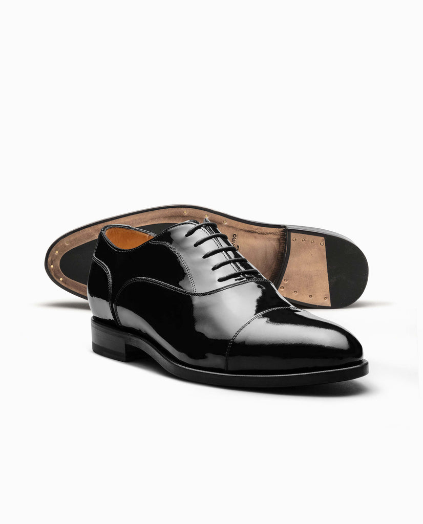 Black Patent Calf Blake Tuxedo Cap Toe Oxfords