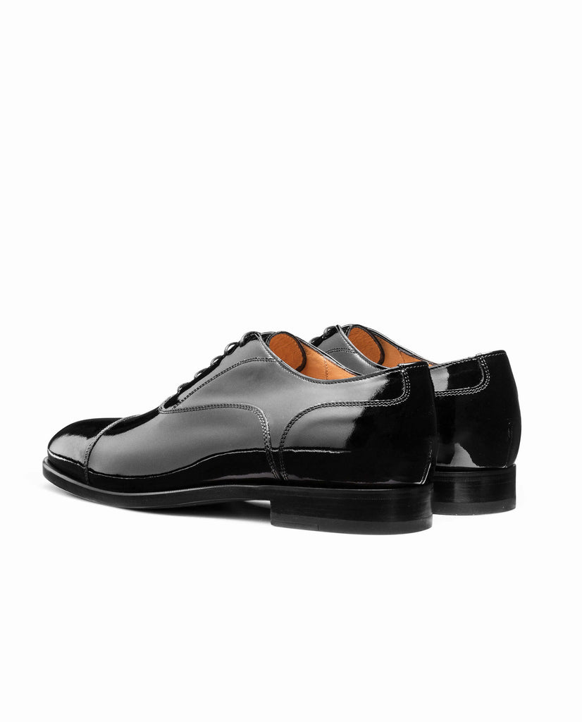 Black Patent Calf Blake Tuxedo Cap Toe Oxfords