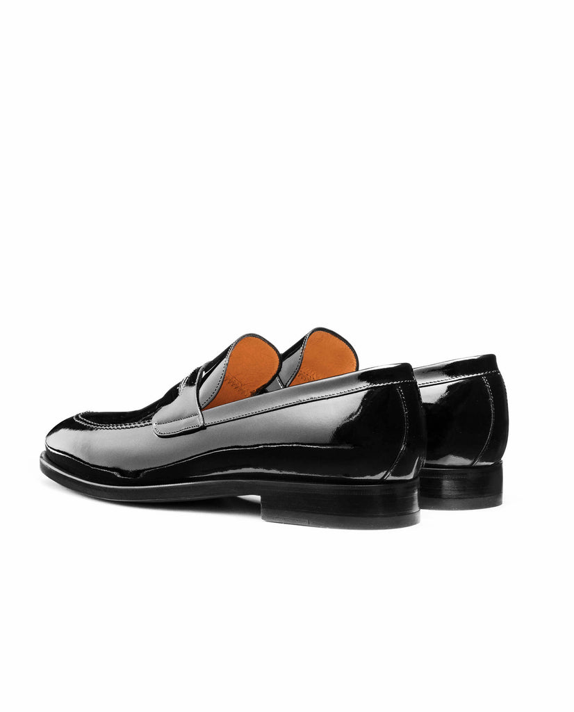 Black Patent Calf Blake Tuxedo Penny Loafers