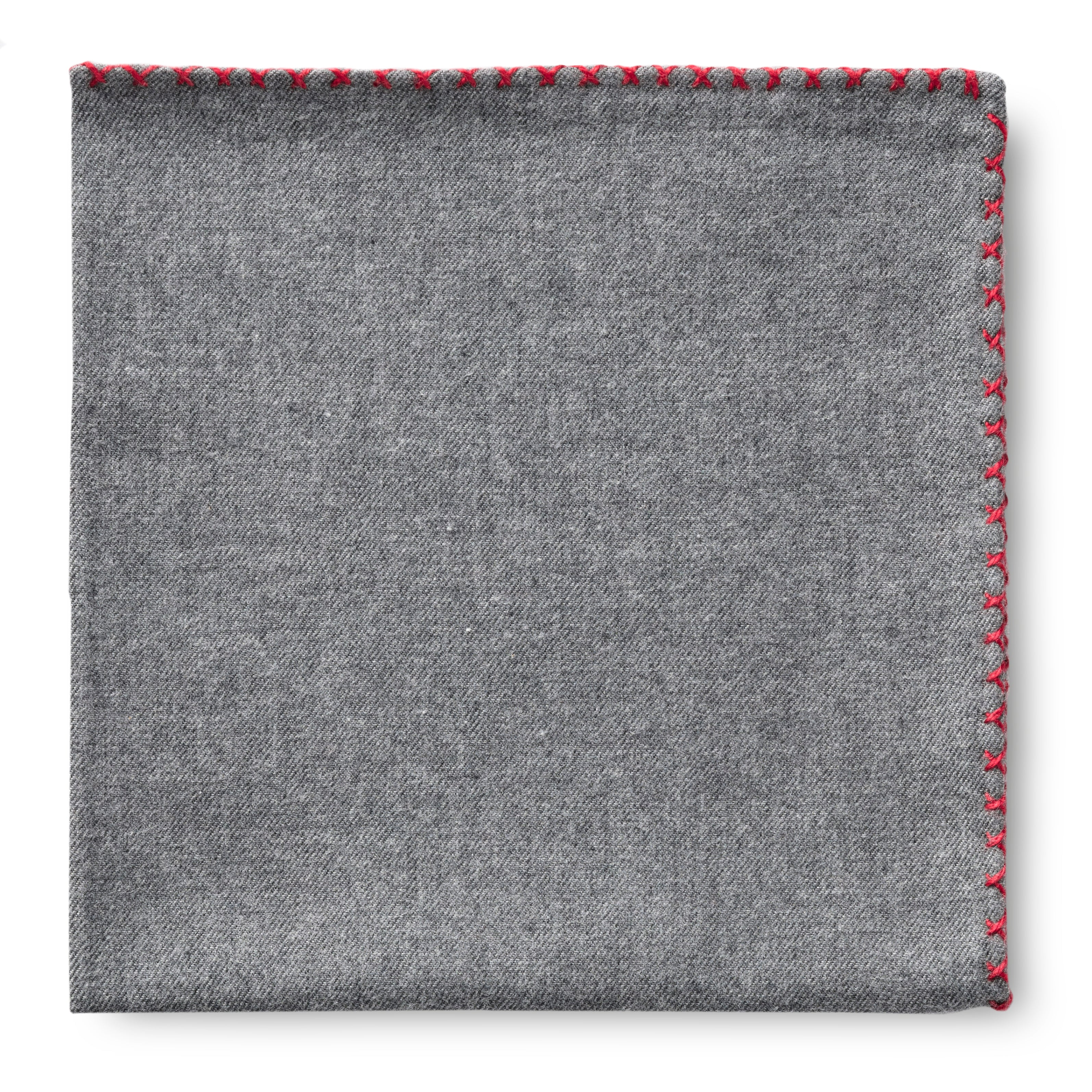 Grey Flannel - Red Handstitched
