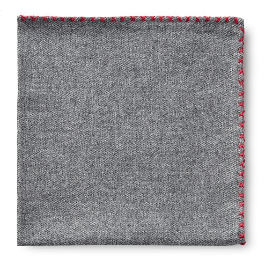 Grey Flannel - Red Handstitched