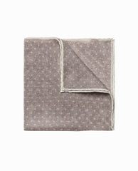 Pocket Square Canepa di Como Pure Wool Oatmeal Open Weave with Polka Dot