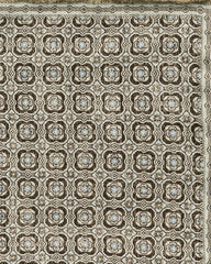 Pocket Square Botinelli Double-Faced Silk Light Brown Twill with Brown Square Design and Sand Edge