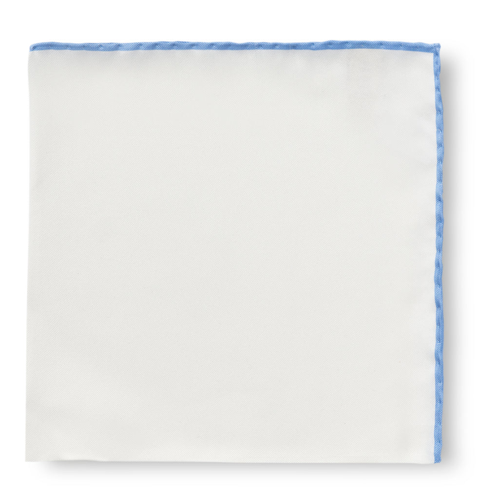 White Silk - Light Blue Edge