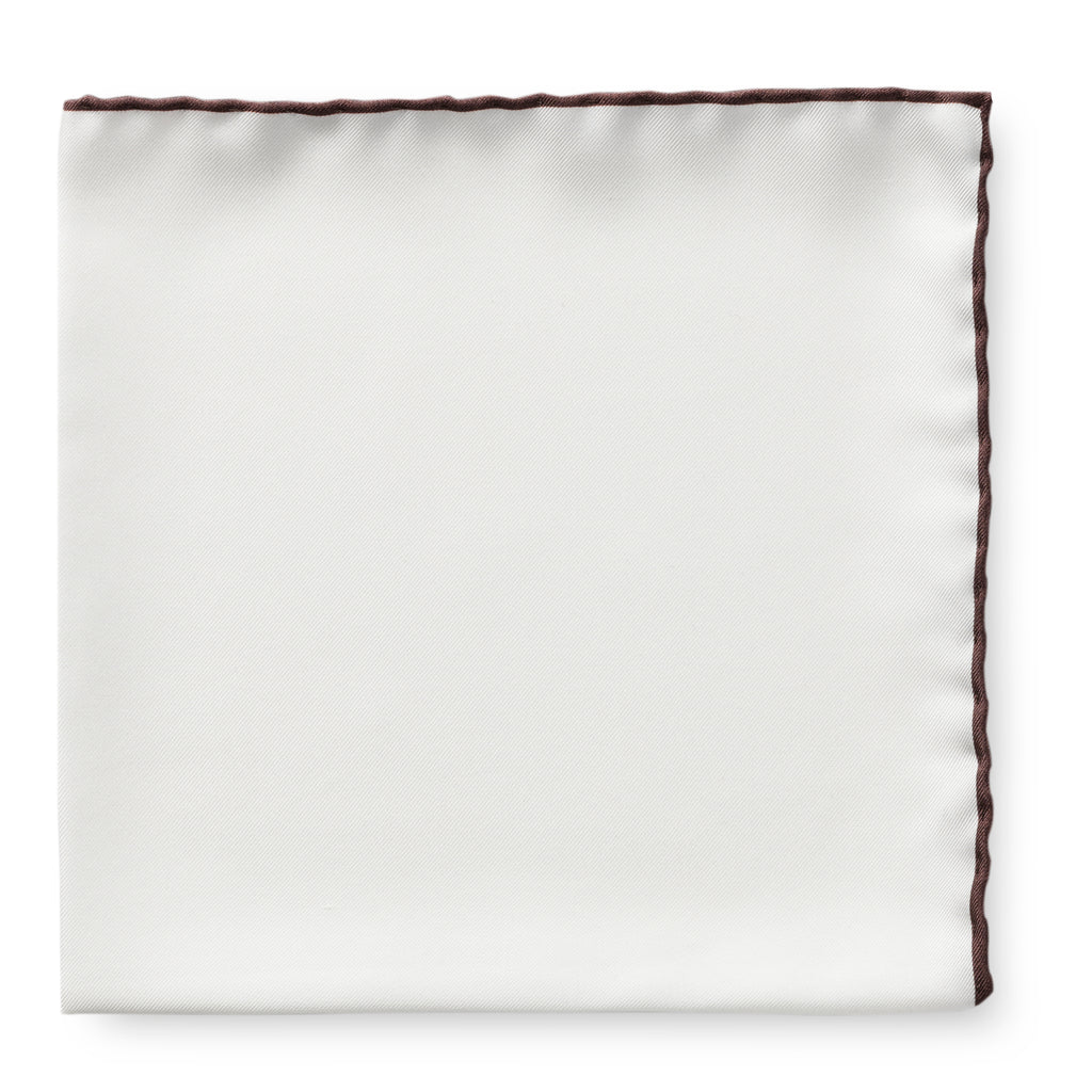White Silk - Dark Brown Edge