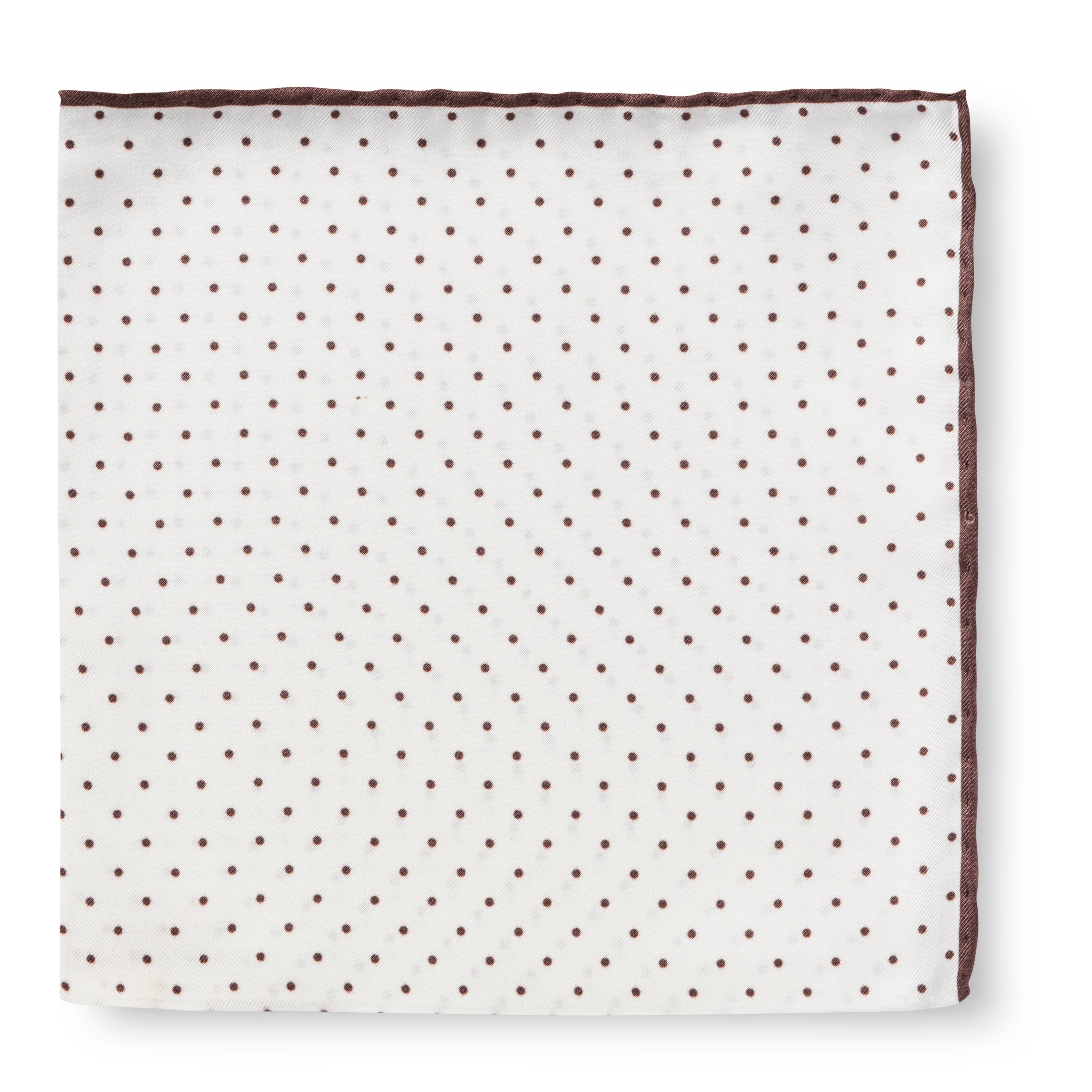 White Silk - Dark Brown Polka Dot