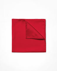 Pocket Square Bright Red Pure Silk Twill