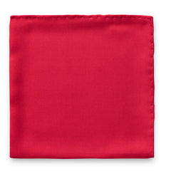 Pocket Square Bright Red Pure Silk Twill
