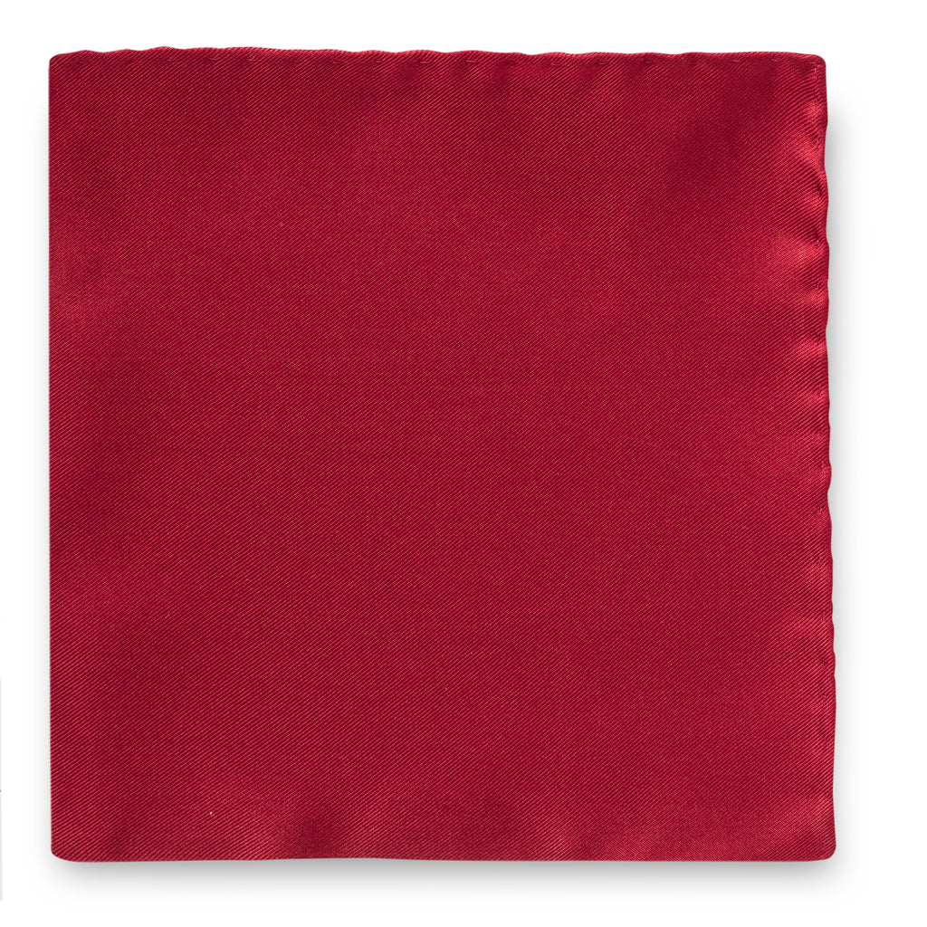 Pocket Square Dark Red Pure Silk Twill