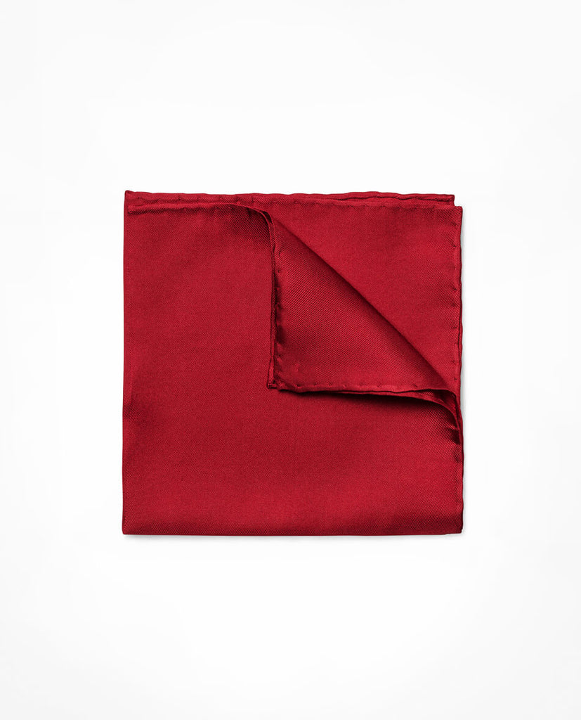 Pocket Square Dark Red Pure Silk Twill