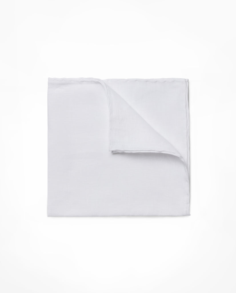 Pocket Square White Linen