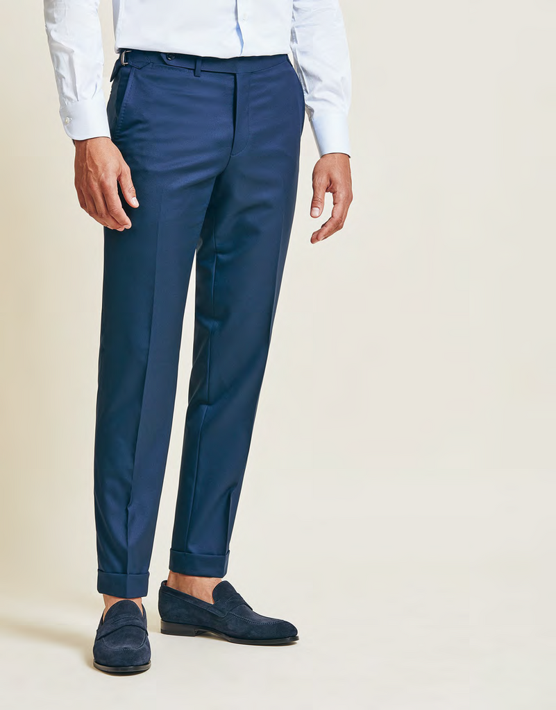 Barberis Canonico 'Revenge Collection' S150 Neapolitan Blue Doppio Ritorto Merino Wool Double Twisted Twill