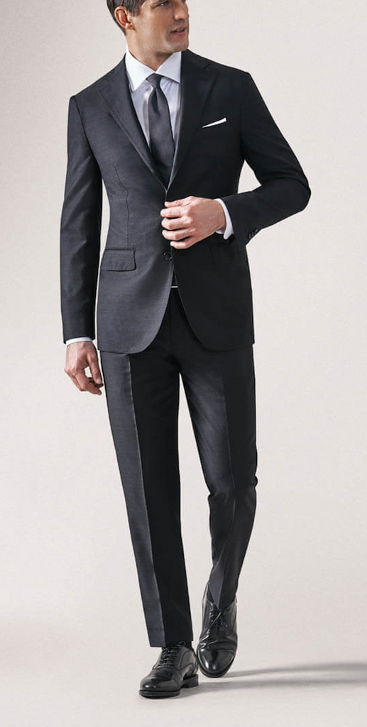 Barberis Canonico 'Revenge Collection' S150 Doppio Ritorto Merino Wool Dark Grey Sharkskin