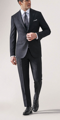 Barberis Canonico 'Revenge Collection' S150 Doppio Ritorto Merino Wool Dark Grey Sharkskin