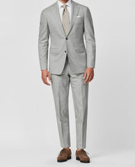 Barberis Canonico 'Revenge Collection' S150 Doppio Ritorto Merino Wool Light Grey Sharkskin